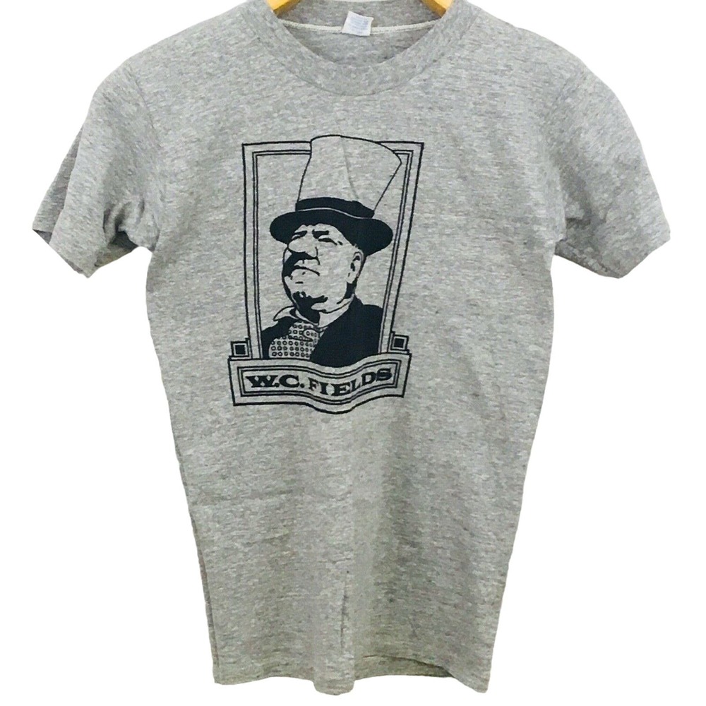 Vtg Artex W.C.‎ Fields T-Shirt Adult M (38-40) Tee Shirt Heather Gray S Fit